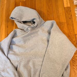 Nike Gray Light Gray Hoodie with Small Swoosh